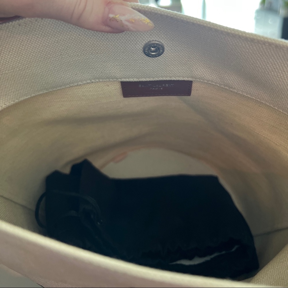 SAINT LAURENT RIVE GAUCHE BUCKET BAG IN LINEN - Picture 11 of 12